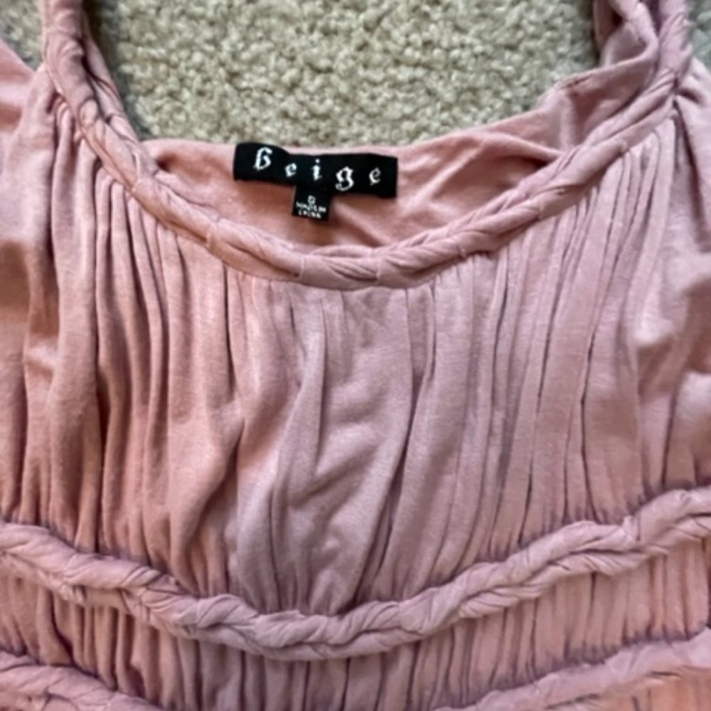 Beige pink summer dress - Picture 3 of 7